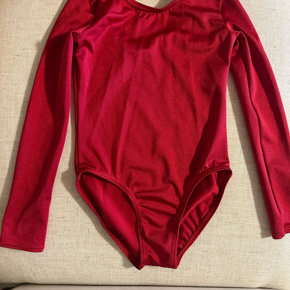 balera Long-Sleeve Red Kids One-Piece Leotard